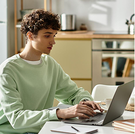 Man working on laptop
